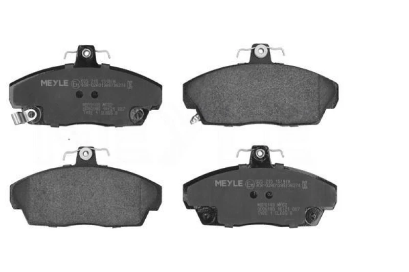 Image of MEYLE 025 215 1518/W Brake pad set Front Axle, with acoustic wear warning, Original Quality, with anti-squeak plate Brake Pad Set,disc brake (402)