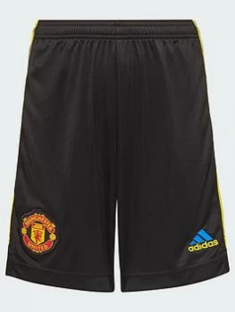 Image of adidas Manchester United Junior 22/23 3rd Short - Black, Size 11-12 Years
