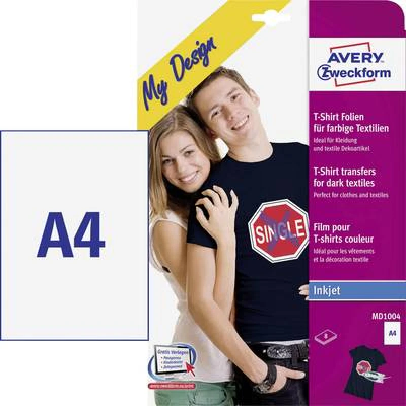 Image of Avery MD1004 210 x 297mm Textile Transfer Paper 15 Sheets