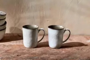 Image of Nkuku Simi Mug Set Of 2 Tableware Moss Green Large