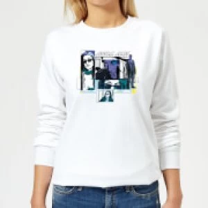 Image of Marvel Knights Jessica Jones Comic Panels Womens Sweatshirt - White - M