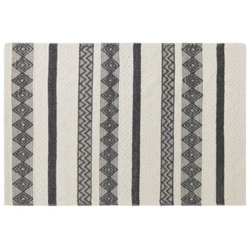 Image of Beliani Rug Davutlar Light Beige 140 X 200 Cm Wool