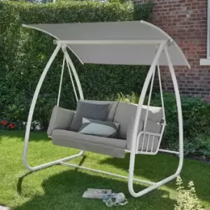 image of Norfolk Leisure Newmarket Swing Seat - White