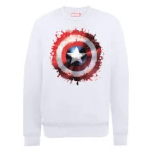 Image of Marvel Avengers Assemble Captain America Art Shield Sweatshirt - White - S