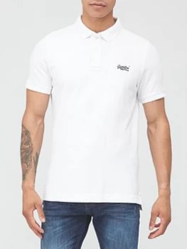 image of Superdry Classic Pique Polo Shirt - White Size M Men