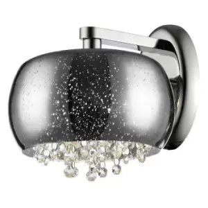 Image of Impex Luna 1 Light Wall Lamp Chrome Crystal