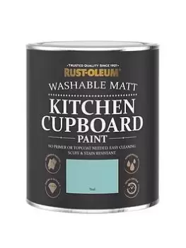 image of Rust-Oleum Kitchen Cupboard Paint Teal 750Ml