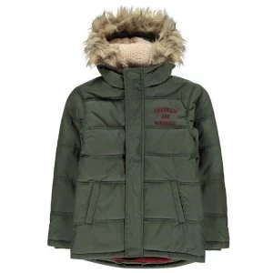 image of Franklin and Marshall Padded Parka Jacket Junior Boys - Burnt Olive