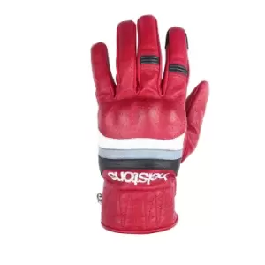 Image of Helstons Mora Air Summer Leather Bordeaux White Grey Black Gloves T11