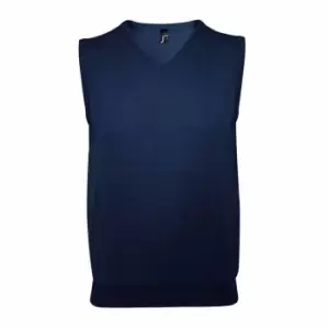 Image of SOLS Unisex Gentlemen Sleeveless V Neck Sweater Vest (XXS) (Navy)