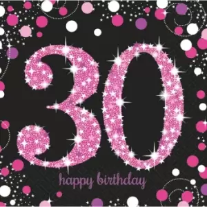 image of 30th Birthday Glitter Napkins (Pack Of 16)