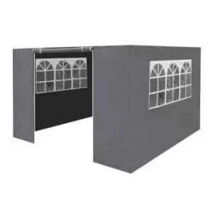 Image of Dellonda Premium Gazebo/Marquee Side Walls/Doors/Windows, Fits 3 x 3m Models - Grey