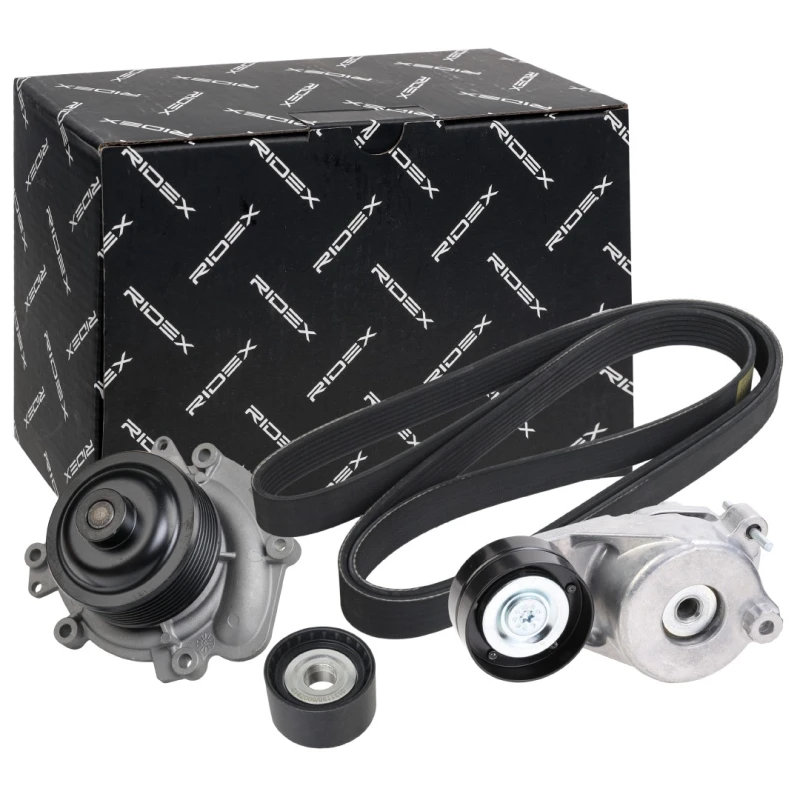 Image of RIDEX 4172P0035 Water Pump + V-Ribbed Belt Kit with water pump Water Pump + V-Ribbed Belt Kit (4172)