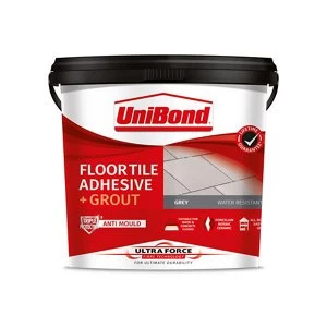 image of UniBond UltraForce Ready mixed Grey Tile Adhesive & grout 7.3kg