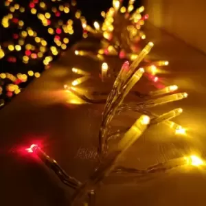 Image of Samuel Alexander - 960 LED 12m Premier Cluster Indoor Outdoor Multi Function Mains Operated Christmas Lights with Timer on Clear Cable in Red & Gold