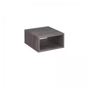 image of Flux modular storage single wooden cubby shelf - grey oak