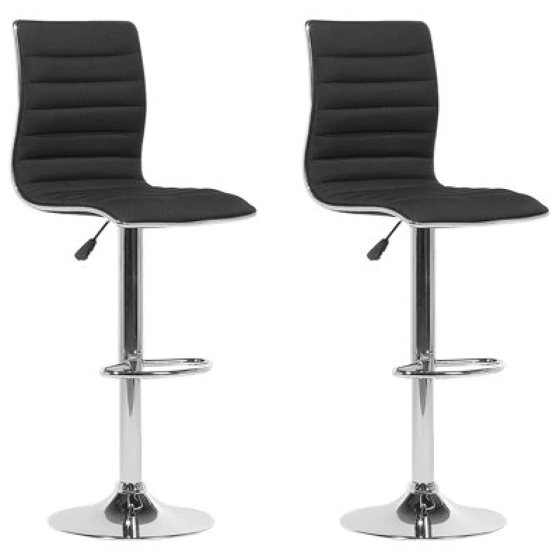 Image of Beliani Set Of 2 Bar Chairs Lucerne Swivel Black