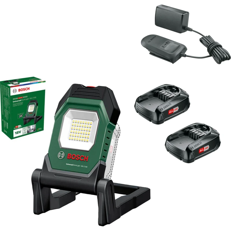 Image of Bosch UNIVERSALWORKLIGHT 18V-2100 P4A 18v Cordless LED Work Light UNIVERSALWORKLIGHT 18V-2100 Batteries: 2 x 1.5ah Li-ion