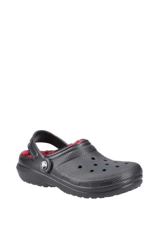 Image of Crocs Kids Classic Lined Buffalo Check Clogs Black C11