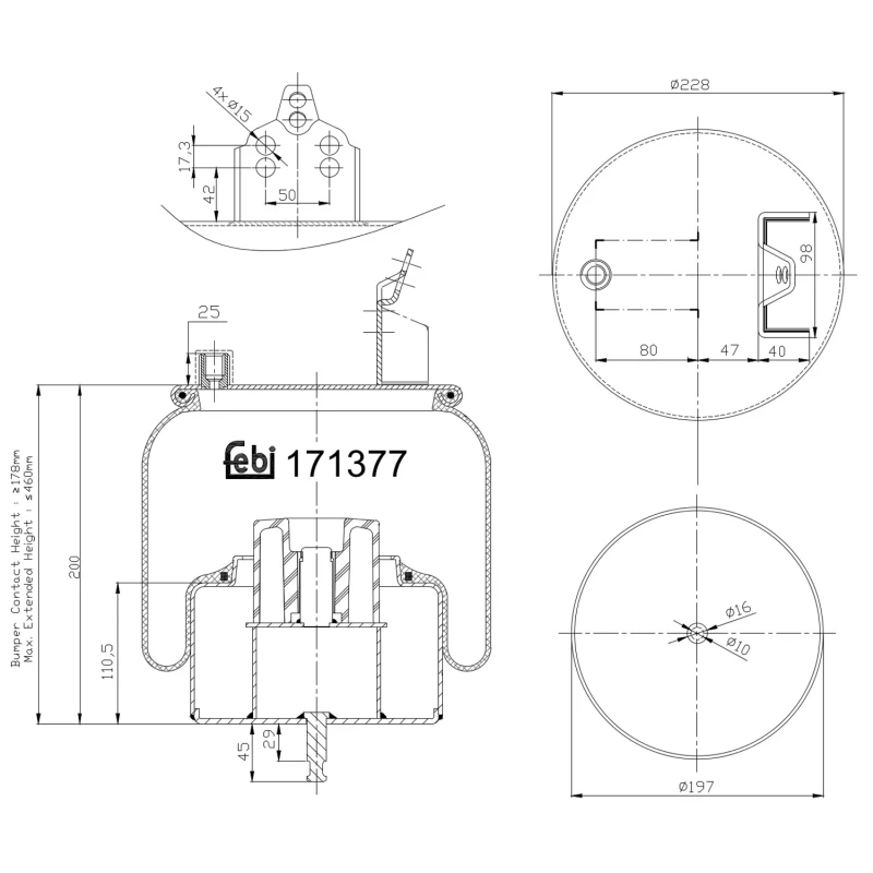Image of FEBI BILSTEIN 171377 Boot, air suspension Rear Axle Boot,air suspension (324)