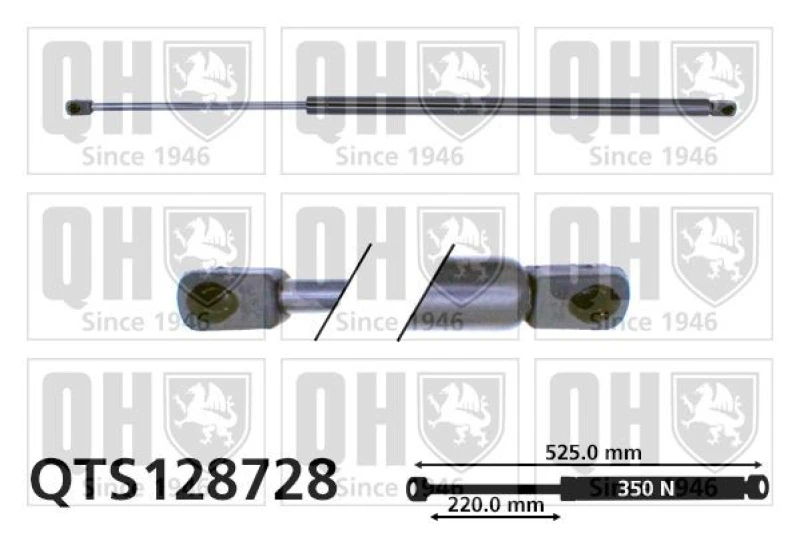 Image of QUINTON HAZELL Tailgate strut QUINTON HAZELL QTS128728