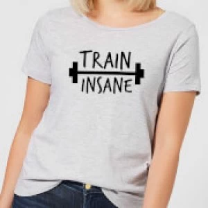Image of Train Insane Womens T-Shirt - Grey - 5XL
