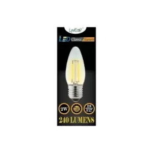 image of ES Clear LED 2 Filament 240 Lumens Candle 2700K 4 Watt - 4609 - Lyveco