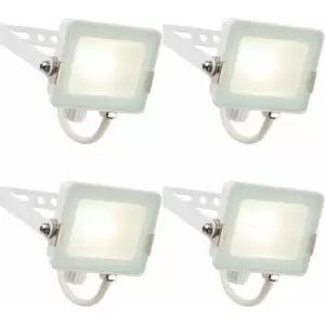 Image of 4 pack Outdoor Waterproof LED Floodlight - 10W Cool White LED - Matt White
