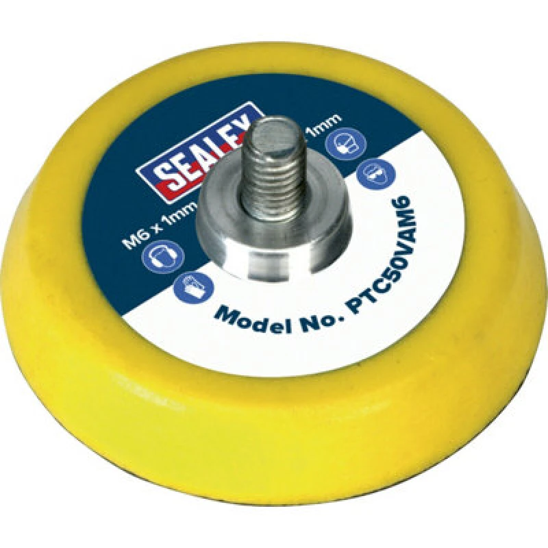 Image of Loops 50mm Hook and Loop Backing Pad - M6 x 1mm Thread - Angle Grinder Backing Disc Multi