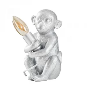 image of Baby Georgina Monkey Table Lamp in Silver