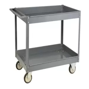 Image of Steel tray service trolley with 2 shelves