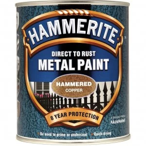 image of Hammerite Hammered Finish Metal Paint Copper 750ml