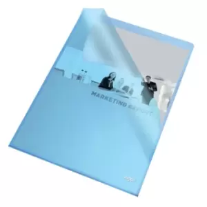 Image of Rexel Quality A4 Document Folder; Blue Embossed; 115mic; Cut Flush;
