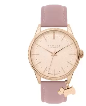 image of Radley RY21602 Lewis Lane Rose Gold Dial Pink Leather Watch