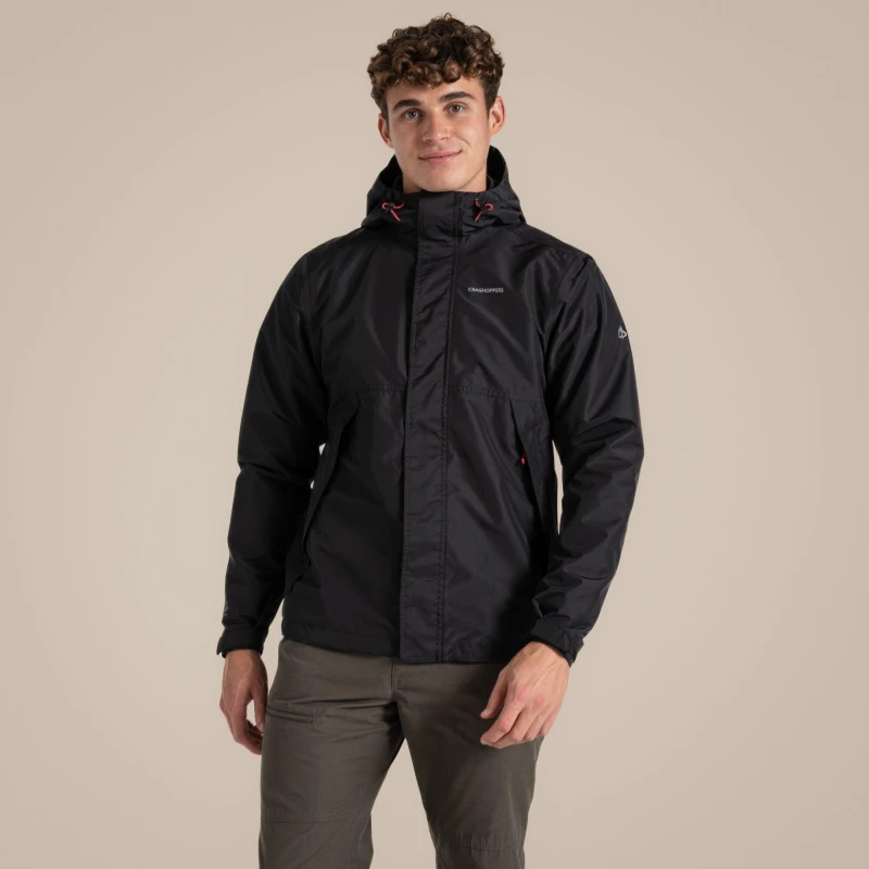 Image of Craghoppers Craghoppers Men Ossus Lightweight Waterproof Shell Jacket in Mid Blue Size: Small Mid Blue S Male 5063260102346