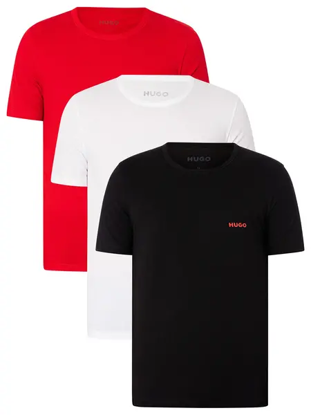 Image of HUGO 3 Pack Lounge T-Shirts Black/Red/White XL