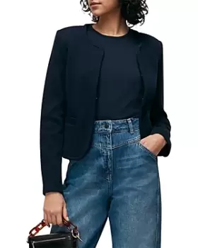 Image of Whistles Collarless Jersey Jacket