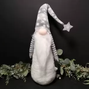 image of Snowtime Christmas 74cm Standing Gonk with Snowflake Hat - Grey