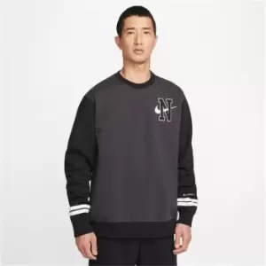 image of Nike Retro Fleece Crew Sweater Mens - Black