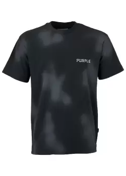 Purple Brand Mens Bleached Drip Logo T-Shirt In Black