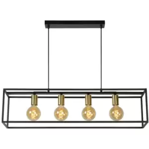 Image of Lucide RUBEN - Bar Pendant Light - 4xE27 - Black