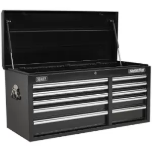 Image of 1025 x 435 x 495mm BLACK 10 Drawer Topchest Tool Chest Lockable Storage Cabinet