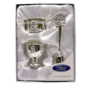 Image of Silverplated Napkin Ring, Egg Cup & Spoon Set