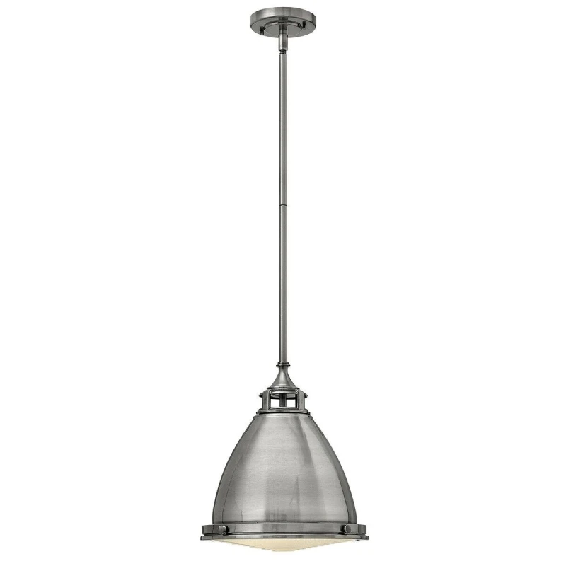 Image of Loops 1 Bulb Ceiling Pendant Light Fitting Polished Antique Nickel LED E27 100W Bulb Metallics