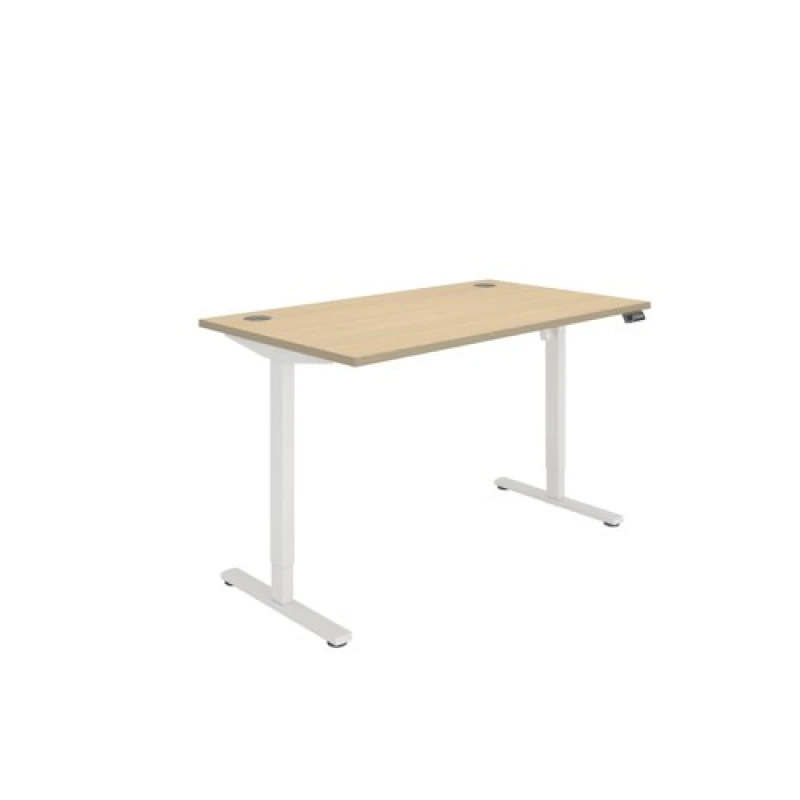 Image of Astin Economy Single Motor Sit/Stand Desk 1400x800x705-1220mm Canadian Oak/White KF800015