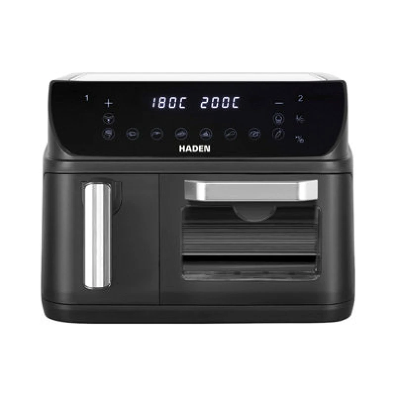 Image of Haden 12L Dual Air Fryer - 3.5L Basket & 8L Oven, LED Display, 60-Min Timer, 10 Presets, Non-Stick Baskets, Auto Shut-Off, 2400W