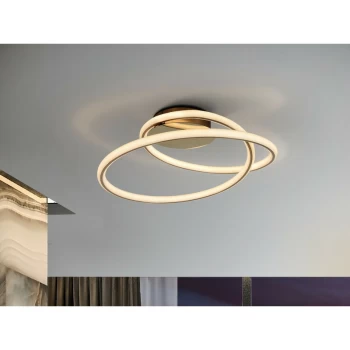 Schuller Tube - Integrated LED Semi Flush Ceiling Light, Glitter Gold