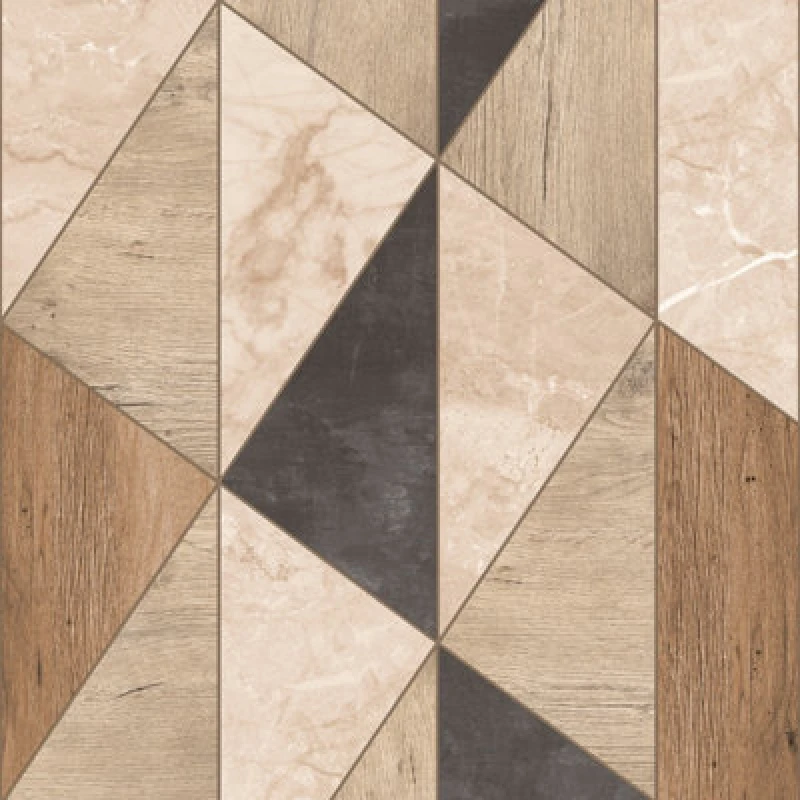 Image of Grandeco Woodblock Geometric Vigo Textured Wallpaper, Brown