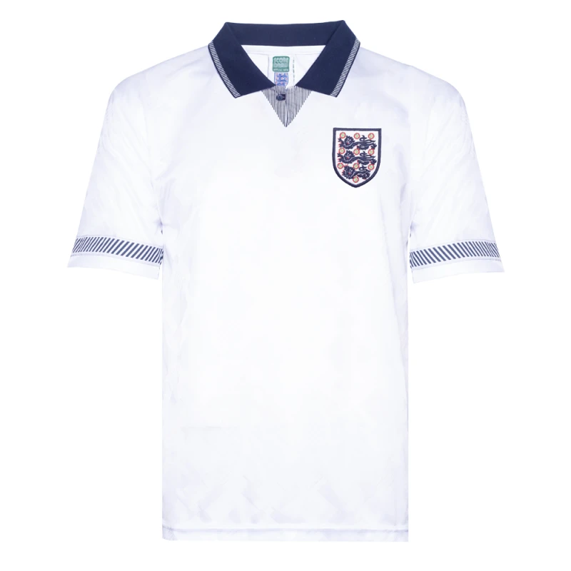 Image of Score Draw England 1990 World Cup Finals Retro Football Shirt ENG90HWCFPYSS-XXXL XXXL Mens Sportswear