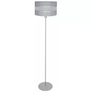 image of Helam Lighting - Helam Helen Floor Lamp With Shade Grey, Silver 35cm